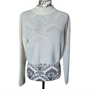 Brave Soul London mock-neck knit cropped lightweight sweater size XS